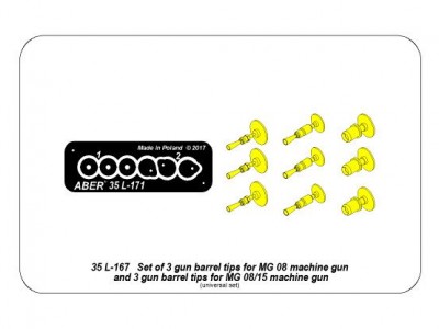 Set of gun barrel tips for MG 08 x3 pcs. And barrel tips for MG 08/15 x 3 pcs. - 12