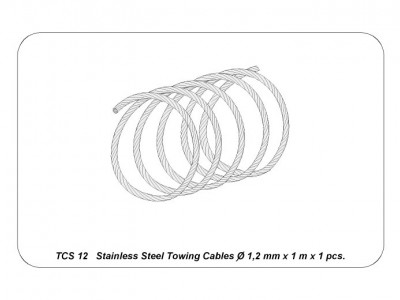 Linka stalowa na liny holownicze ø1,2mm, długość1m - 5