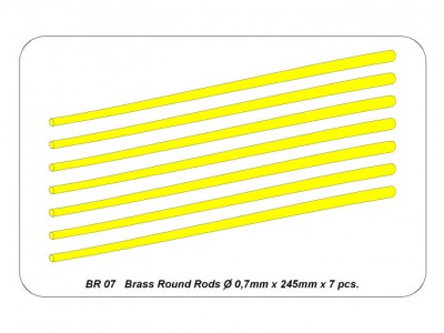 Brass round rods fi 0,7mm length 245mm x 7 pcs. - 4