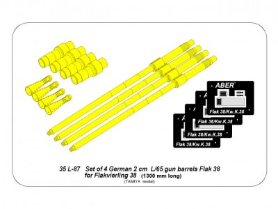 Zestaw 4 luf 2cm L/65 do niemieckiego działka Flakvierling 38 - 4