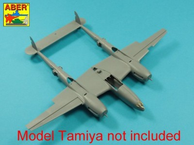 Zestaw uzbrojenia do amerykańskiego myśliwca  Lockheed P-38 F/G Lighting: 1 x 20mm  4x 12,7mm  - 3