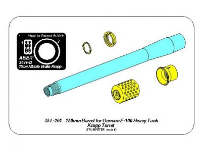 Lufa 150mm z hamulcem do niemieckiego czołgu E-100 z wieżą Krupp - 13