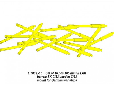Zestaw 16 luf 105 mm SKC/33 p/lot na podstawach typu LC/31 do Niemieckich okrętów (wczesna wersja) - 5