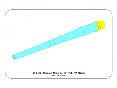 German 105mm LeFH 18 L/28 Barrel