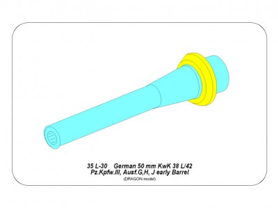 German 50mm KwK 38 L/42 Pz.Kpfw. III Ausf.G,H,J early barrel - 4