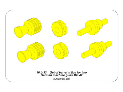Set of barrel`s tips for two German machine guns MG 42