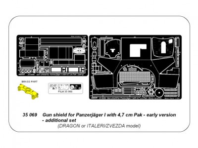 Gun shield for Panzerjager I with 4.7 cm Pak - early version additional set - 4