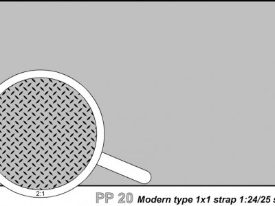Engrave plate (140 x 77 mm) - modern type  1x1 strips, 1:24/25 scale - 5