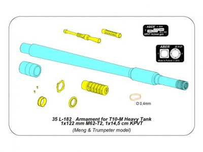Uzbrojenie do czołgu T10-M 1x122 mm M62-T2, 1x14,5 cm KPVT - 16