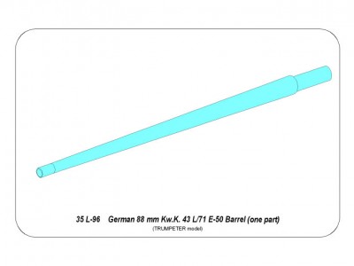 Lufa 88mm Kw.K. 43 L/71 do niemieckiego czołgu E-50 (jednoczęściowa) - 4
