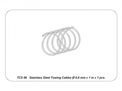 Linka stalowa na liny holownicze ø0,6mm, długość1m - 5