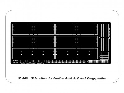 Side skirts for Panther Ausf. A, D, Bergepanther