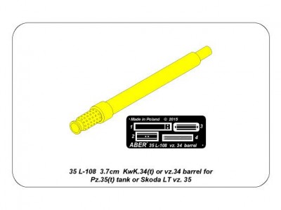 Lufa 3,7cm do niemieckiego działka do czołgu Panzer 35(t) - 13