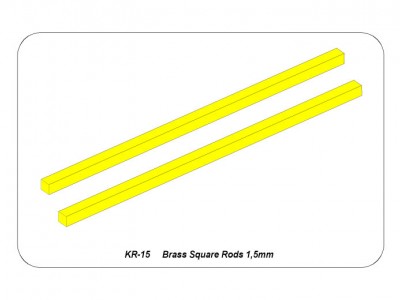 Brass  square rods 1,5 mm length 245mm x2 pcs. - 5