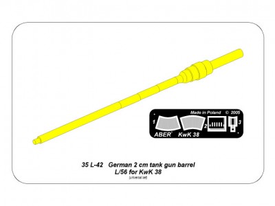 German 2 cm tank gun barrel L/56 for KwK 38
