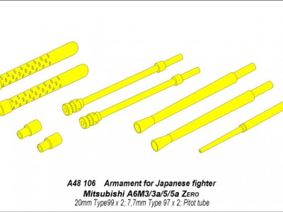 Armament for Japanese fighter Mitsubishi A6M5 Zero - 10