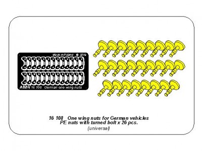 One wing nuts for German vehicles PE nuts with turned bolt x 26 pcs. - 18